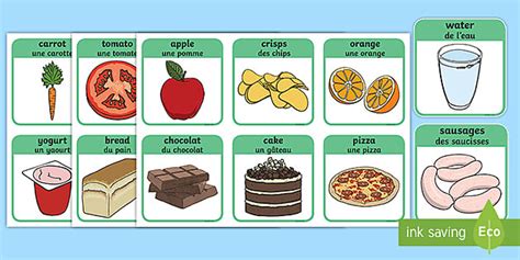 Flashcards Les Aliments Sains Et Malsains Teacher Made