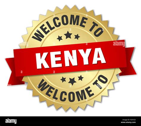 Kenya D Gold Badge With Red Ribbon Stock Photo Alamy