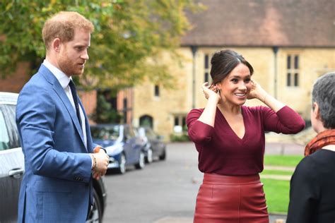 Meghan Markle Stuns In Red Leather Pencil Skirt Giving Us Major Fall