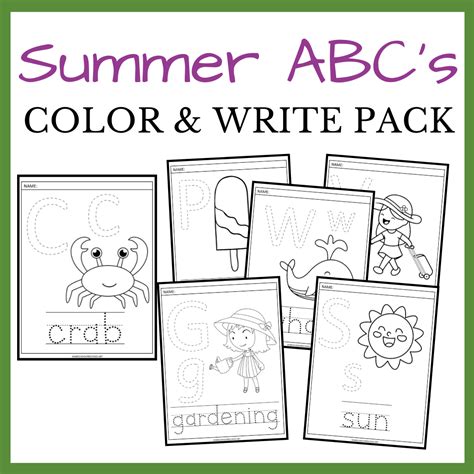 Summer Alphabet Worksheets