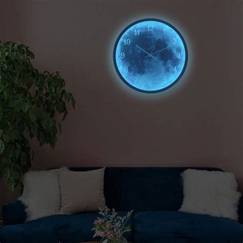 Art Design Zegar Cienny Cal Blue Moon Sound Control Luminous