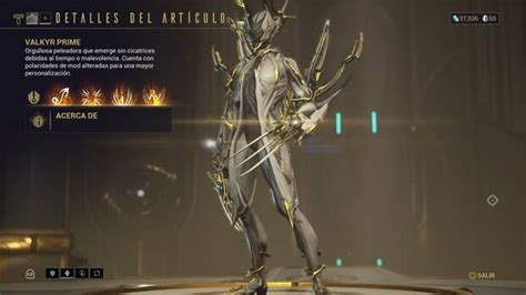 Warframe Valkyr Prime C Mo Conseguirlo Planos Requisitos Y Estad Sticas