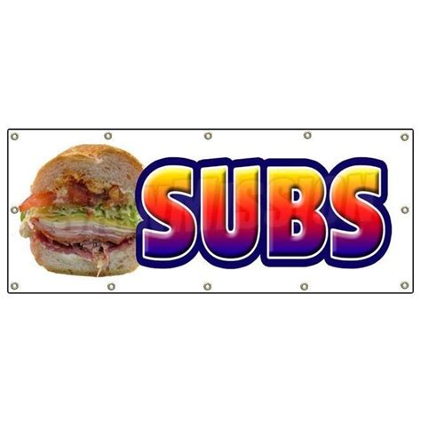 Signmission Subs Banner Sign Submarine Hero Hoagie Shop Signs Sandwich