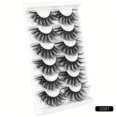 10 Pairs 3D Faux Mink Eyelashes Natural Curled Thick Reusable