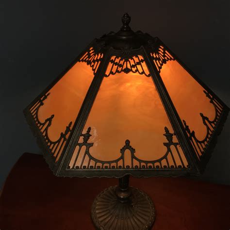 Early 20th Century Pittsburgh Glass Company Slag Glass Lamp — Ardesh