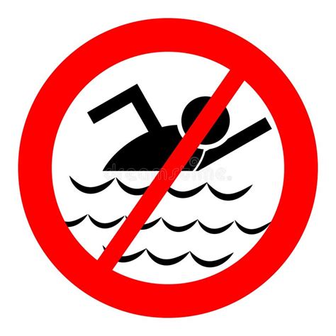 No Swimming Warning Signs Vector Illustration Stock Vector