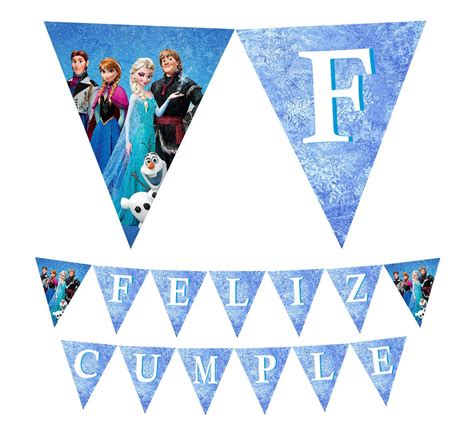 Banderines De Frozen Fever Para Imprimir Feliz Cumpleanos Letra E Tu