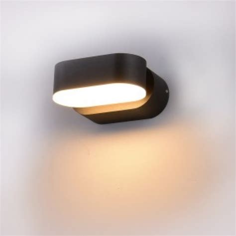 LED Zidna Lampa 6W 3000K IP65 Crna Elispsa V TAC MobiliArt