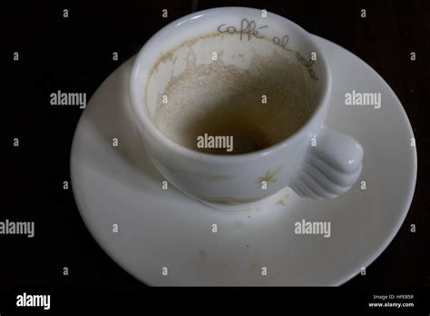 Empty Cup Of Espresso Coffee Stock Photo Alamy