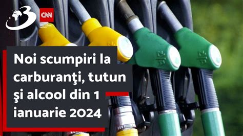 Noi scumpiri la carburanţi tutun şi alcool din 1 ianuarie 2024 YouTube