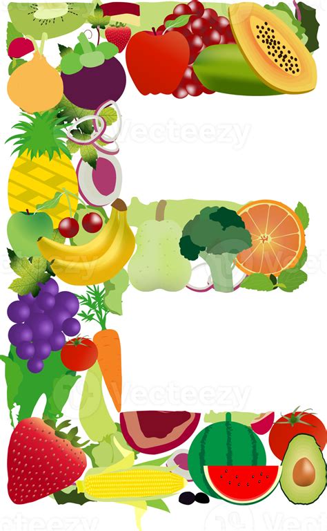 Letras Do Alfabeto De Frutas E Legumes 9897939 PNG