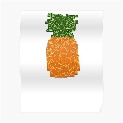 Pineapple Pixelated Hand Drawn Fruit Poster For Sale By Dan Painter