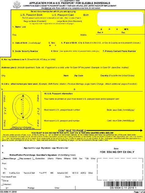 Passport Form Ds 5504 ≡ Fill Out Printable Pdf Forms Online