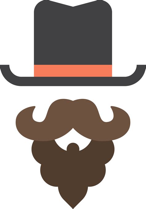 Fake Mustache And Top Hat Illustration In Minimal Style 12979903 Png