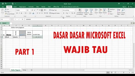 Tutorial Excel Belajar Dasar Dasar Microsoft Excel Untuk Pemula Youtube