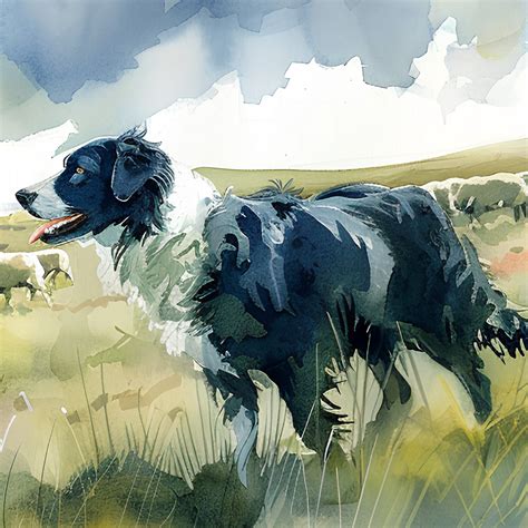 Border Collie With Sheep Painting Wall Art Print - Etsy