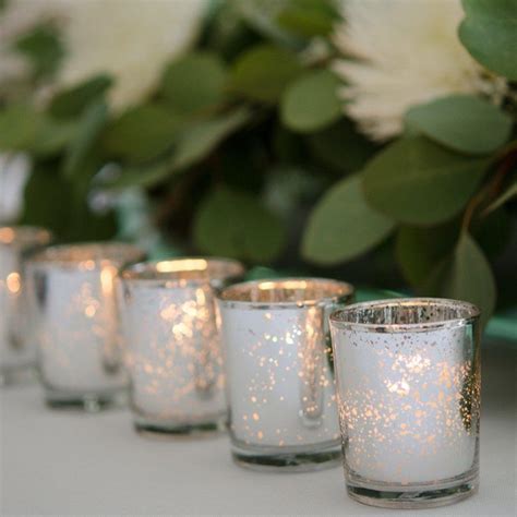 Votive Metallic Silver Mercury Glass Candle Holders Bcandle