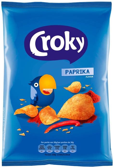 Croky Chips Paprika Vegetarisch Vegan Glutenvrij Lactosevrij 12 Zakjes