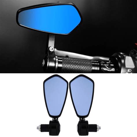 2x 7 8 Motorcycle Mirrors Handlebar Universal Mount Clamp Bar End