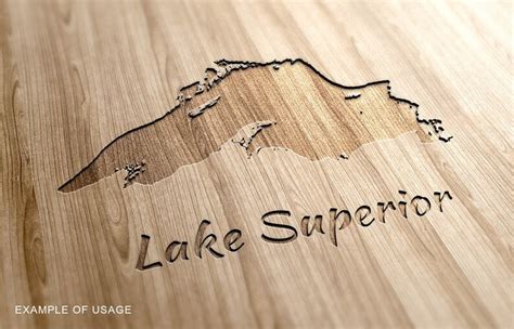 Lake Superior Map Svg Great Lakes Map Vector File Instant Etsy