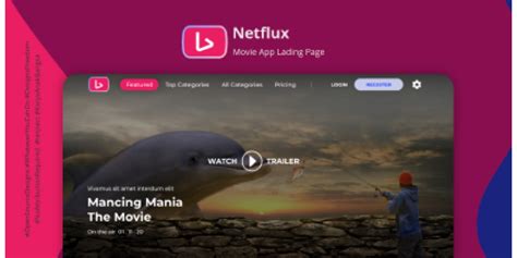 Film And Movie Streaming Landing Page Figma