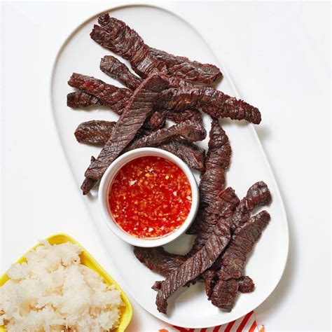 Thai Style Beef Jerky Rachael Ray In Season Recipe Beef Jerky Recipes Beef Jerky Thai