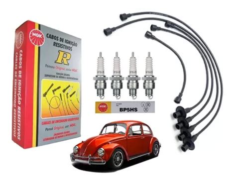 Kit Cabo Stv Vela Bp Hs Ngk Fusca Rosca Curta