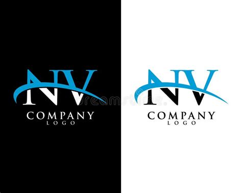 Nv Vn Letters Company Logo Design Swoosh Design Vector Stock Vector