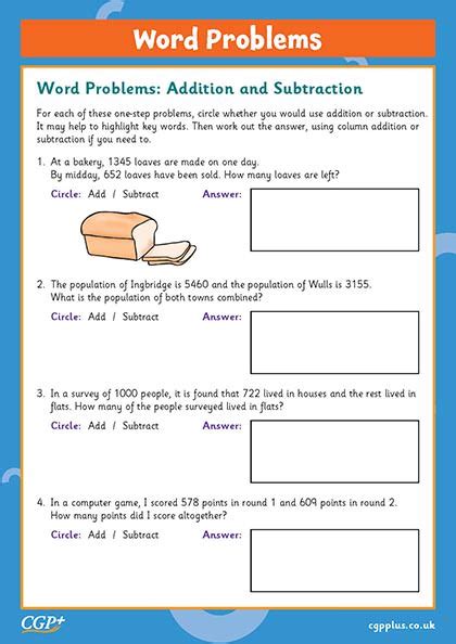 One And Two Step Word Problems Stretch Year 4 CGP Plus