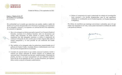 Caso Ayotzinapa Esta Es La Carta De Amlo Para Madres Y Padres De Los 43 Normalistas