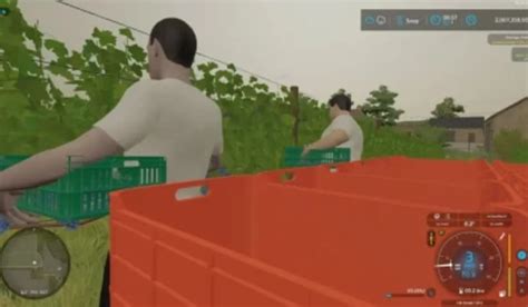 Fs22 Grape Harvest With Workers V 1100 Placeable Objects Mod Für