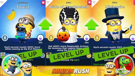 Minion Rush Level Up All Minions Tourist Bride Of Frankenstein Minionaire Gameplay Walkthrough