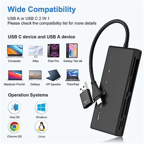 Lecteur De Cartes Multi Cartes USB C USB 3 0 7 En 2 Lecteur De Cartes