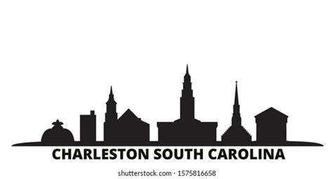 Black White Charlotte North Carolina Buildings Stock Vector Royalty