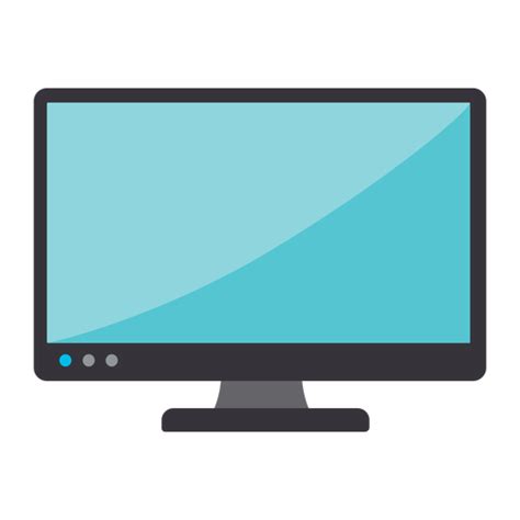 Computer monitor flat icon PNG image. Download as SVG vector, EPS or ...