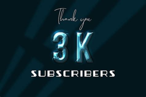 Banner de saludo de celebración de suscriptores de 3 k con diseño de