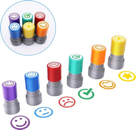 Smiley Face Rubber Stamp Set Arts Crafts And Sewing