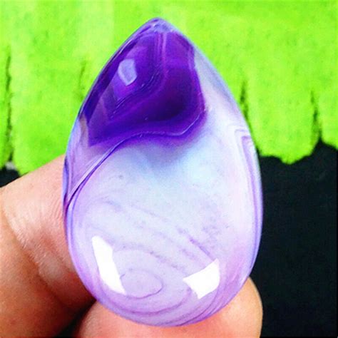 Gv X X Mm Purple White Stripes Agate Teardrop Pendant Bead Ebay