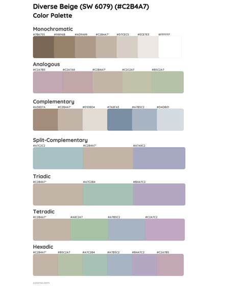 Sherwin Williams Diverse Beige Sw Paint Coordinating Colors And