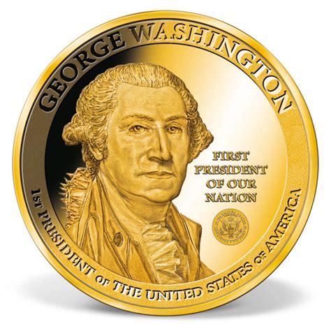 Gigantic George Washington Commemorative Coin | Gold-Layered | Gold | American Mint