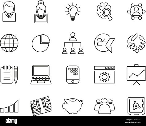 Business Enterprise Icons Thin Line Set Big Stock Vector Image And Art