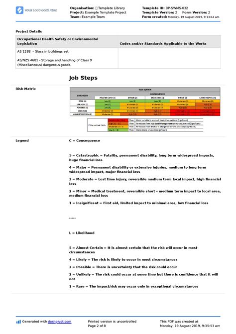 Glazing Safe Work Method Statement [free And Editable Swms]