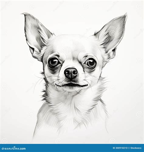 Dibujo Minimalista De Chihuahua En Blanco Y Negro Para Ilustración