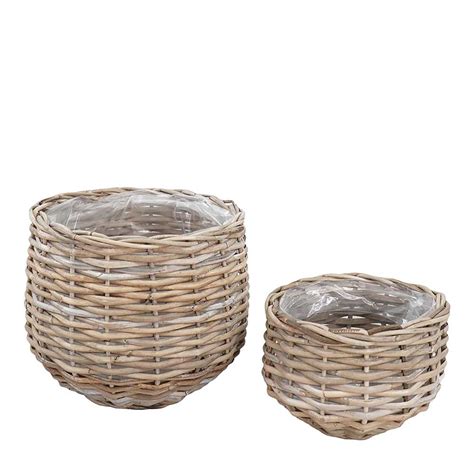 Rattan Korb Set Devanico In Graubraun Im Landhausstil Pharao De