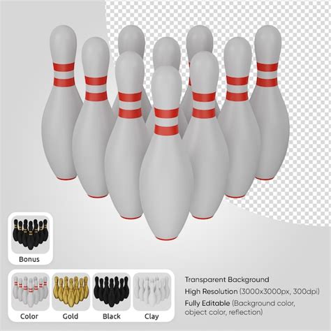 Premium Psd 3d Bowling Pins