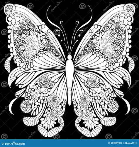 The Butterfly Outlines For Coloring Book Coloring Pages Background Stock Illustration