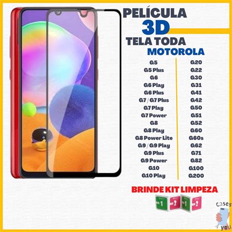 Pel Cula De Vidro D Frontal Motorola Moto G G G G G G G G