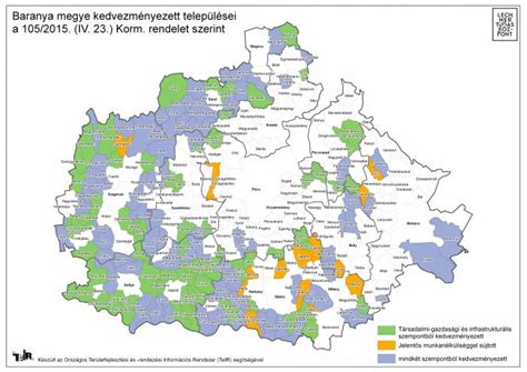 Baranya megye kedvezményezett települései a 105 2015 IV 23 Korm