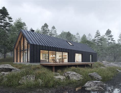 lakeside cabin  behance