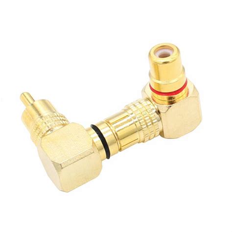 Getuscart Rca Right Angle Adapter Gold Plated 2 Pack 90 Degree Rca Adapter Plug Connector